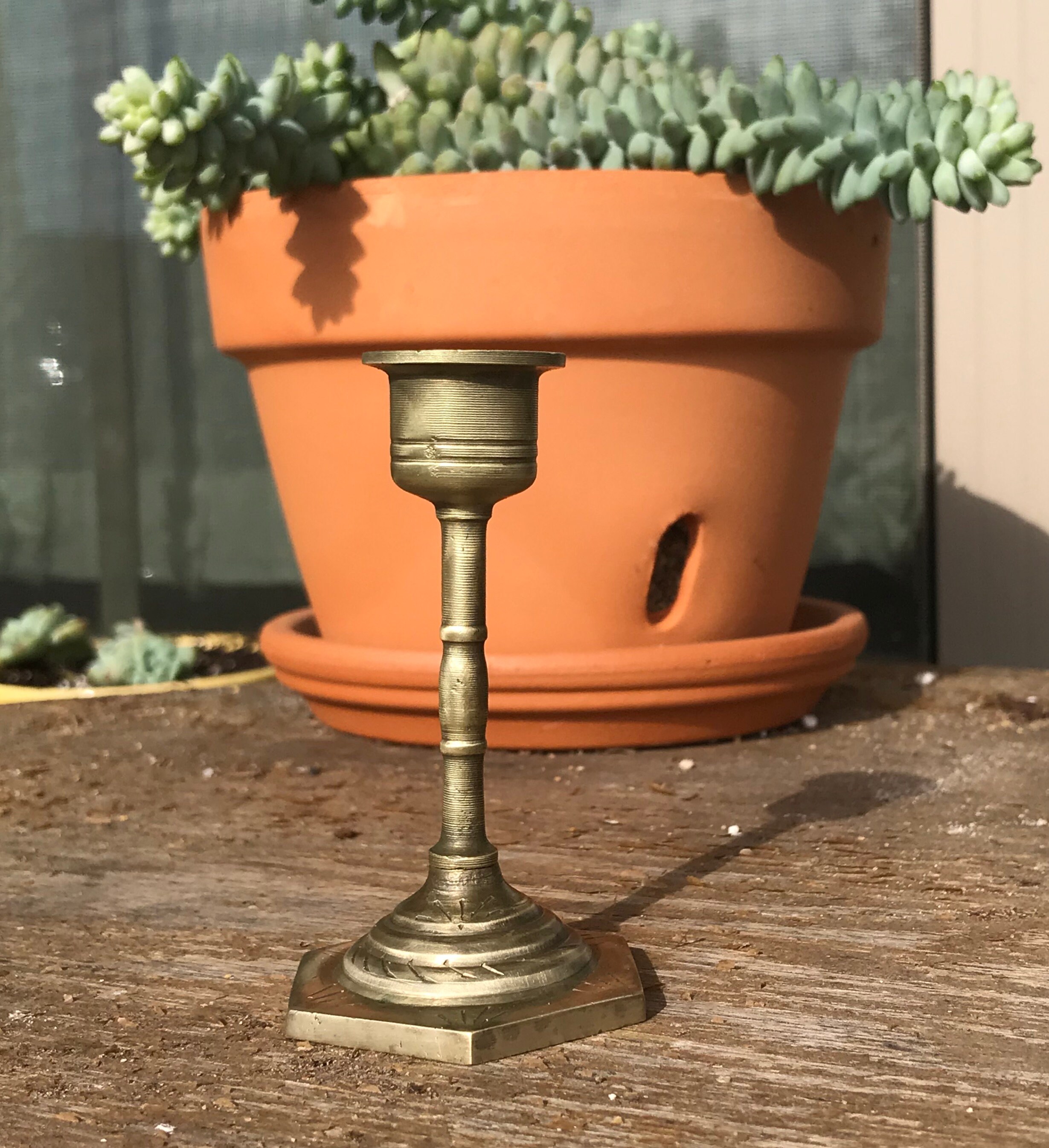 Mini candle holder 3.5 Handmade Hand carved vintage Etsy