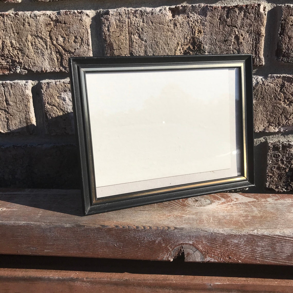 Black metal picture frame 6x8 Gold Trim black Etsy
