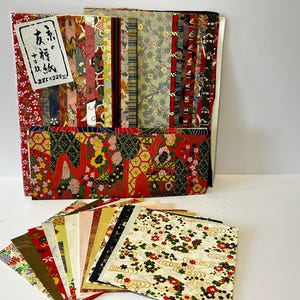 Vintage Yuzen Washi Paper LOT: Japanese Chiyogami Origami Sheets