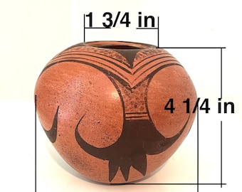 Cerámica artesanal HOPI vintage de los años 90, firmada por el artista. Arte nativo americano. Decoración del suroeste.