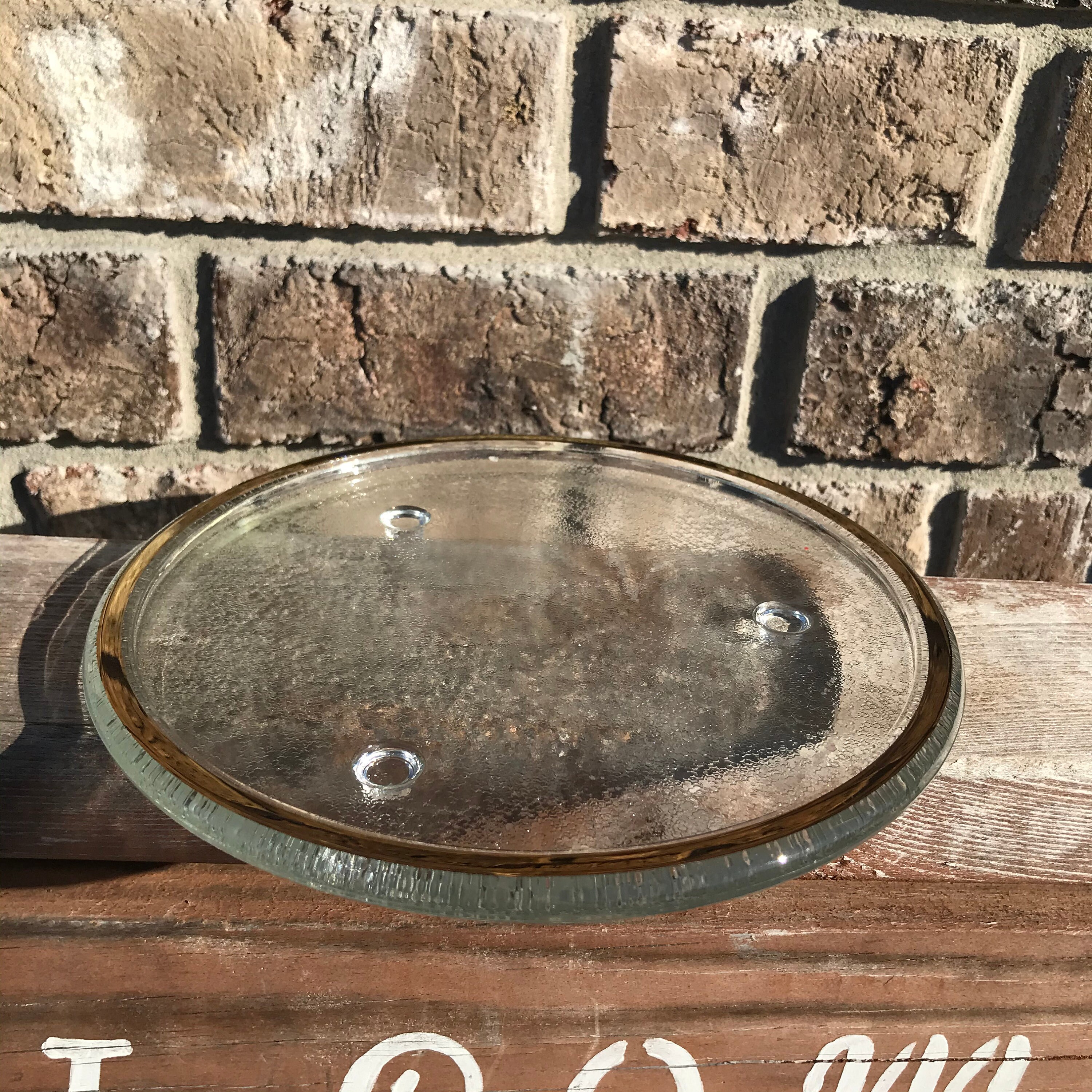 Vanity tray Glass vanity tray 8 Round textured glass Etsy