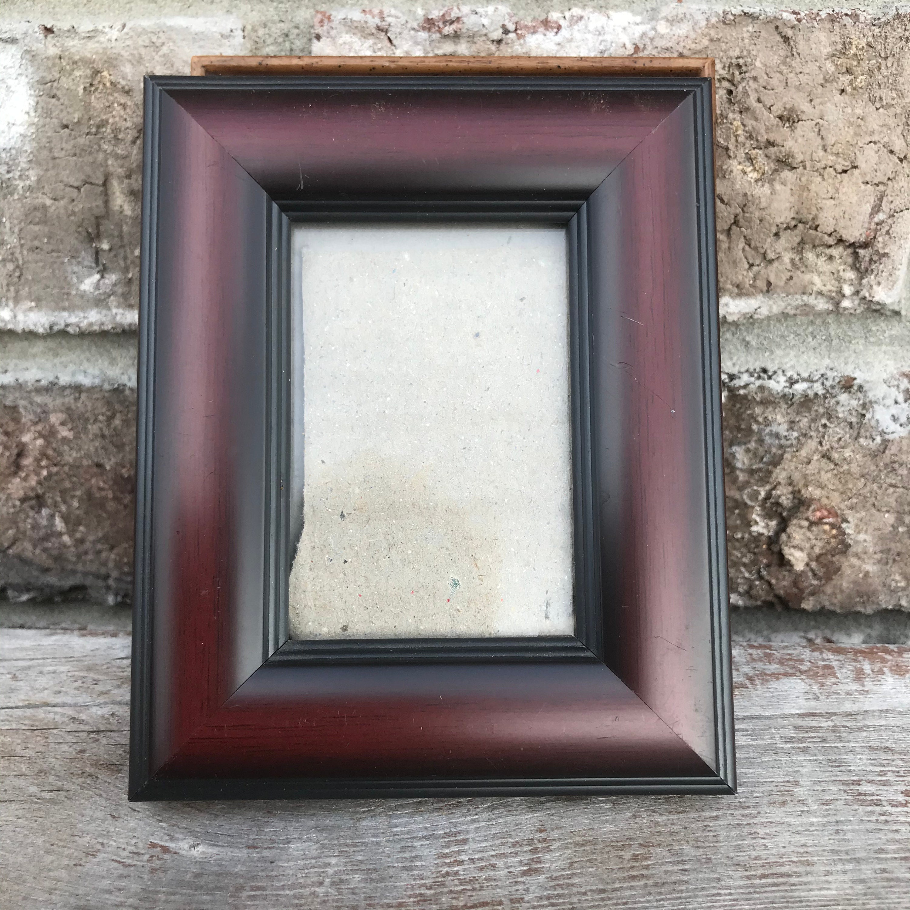 Mini picture frame Wood grain finish vintage frame 3 1/4 Etsy