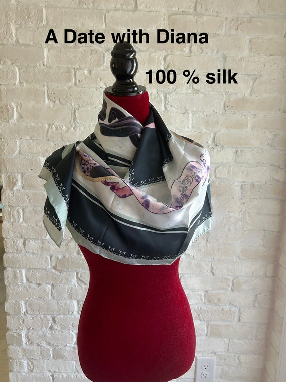 Princess DIANA lovely silk women's scarf -33"x33" 