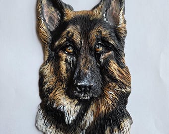 German shepherd dog sculpture