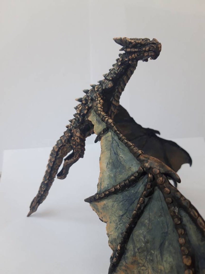 Skyrim Inspired Dragon Sculpture in Polymer Clay Etsy UK
