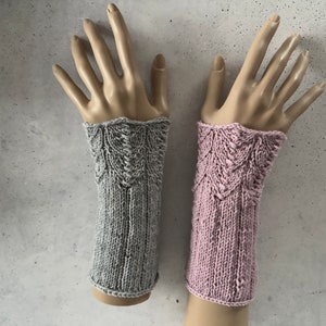 knitted arm warmers/100% Merino/hand warmers/wrist warmers/gloves/ black/light gray/anthracite and many other colors one size fits all image 3