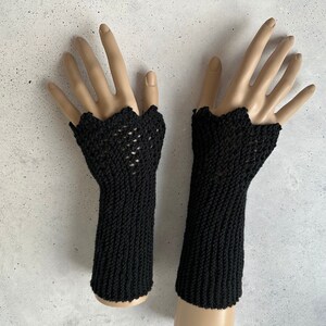 chauffe-bras tricotés/100% Mérinos/chauffe-mains/chauffe-poignets/gants/ noir/gris clair/anthracite et bien dautres couleurs taille unique image 2