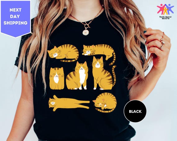 Cute Orange Cat Shirt, Orange Cat T-Shirt, Orange Cat Mom Shirt, Orange Cat Owner Tee, Cat Owner Gift