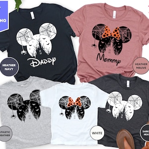 Personalized Mickey and Minnie Family Matching Halloween Shirt, Custom Halloween Family Party Shirt, Disneyland Family Shirt, Disney Tshirt