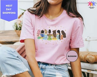 Comfort Colors Disney Princess Shirt, Watercolor Princess Shirt, Disney Trip T-Shirt, Disney Princess Tee, Disneyworld Princess Gift Shirt
