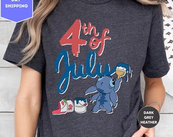 Stitch 4th Of July Shirt, Disney 4th of July Shirt, Disney Patriotic Shirt, Memorial Day Shirt, Stitch Independence Day Shirt, USA Shirt