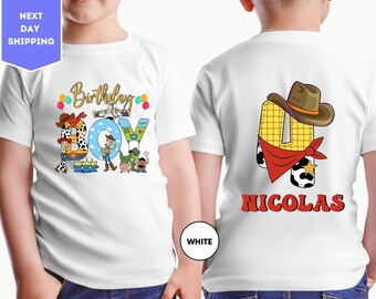 Custom Birthday Boy T-Shirt, Toy Story Birthday Shirt, Toy Story Shirt, Woody and Friends Birthday Boy Shirt, Custom Name Birthday T-Shirts