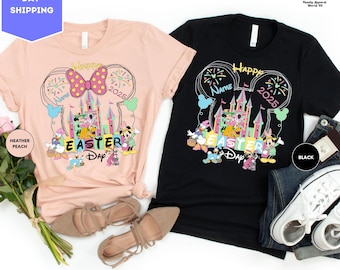 Personalized Happy Easter Disney Easter Shirts, Mickey And Friends Easter Shirt, Disney Easter Bunny Tee, Disneyworld Easter, Vacation Shirt