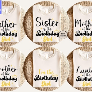 Maglietta "Sono la festeggiata", magliette per la famiglia della festeggiata, magliette per il gruppo famiglia della festeggiata, magliette di compleanno abbinate, regalo per il compleanno