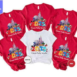 Custom Disney Castle Family Vacation 2025 Shirts, Disney Family Matching T-shirt, Custom Disney Family 2025 Shirts Disney Family Trip Shirt