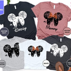 Gepersonaliseerde Mickey en Minnie familie bijpassende Halloween shirt, aangepast Halloween familiefeest shirt, Disneyland familie shirt, Disney tshirt