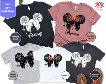 Personalized Mickey and Minnie Family Matching Halloween Shirt, Custom Halloween Family Party Shirt, Disneyland Family Shirt, Disney Tshirt