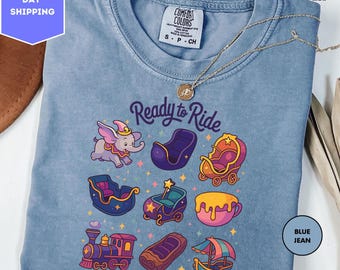 Comfort Colors Disney Here For The Rides Vehicles Shirt, Disney Ready to Ride Shirt, Disneyland Matching Trip Shirts, Disney Shirt