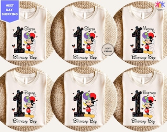 Shirt verjaardag jongen Mickey, Disney aangepaste verjaardag T-shirt, familie verjaardag shirt, shirt verjaardagsfeestje muis, shirt Disneyland verjaardag reis