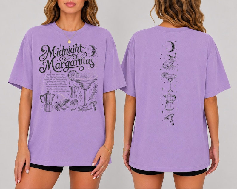 Vintage Midnight Margaritas Shirt, Practical Magic Tee, Retro Halloween Movie Shirt, Girls Tequila Shirt, Spooky Season Gift 画像 3