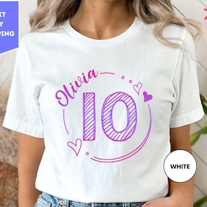 Custom Birthday Shirt, 10 Years Old Birthday Girl Shirt, Personalized Birthday Boy Shirt, Birthday Kids Shirt, Kids Birthday Party Shirts