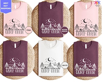 Camp Crew 2025 Shirt, Matching Camping Shirt, Girls Camping Shirt, Family Trip Shirt, Girls Vacation Shirt, Campfire Shirt, Camp Lover Gift