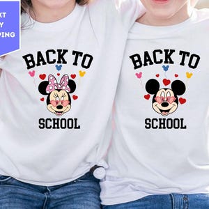 Back To School Disney Characters Shirt, Disney Kids First Day of School Shirt, Disneyland Minnie Mickey Shirt, Welcome Back to School Shirts