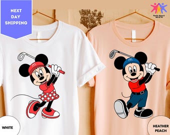 Disney Mickey Mouse Golf Shirt, Mickey Minnie Golfer Shirt, Disneyland Family Matching Shirt, Magic Kingdom Tee, WDW Epcot Theme Park Shirt