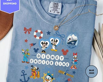 Comfort Colors Disney Cruise Line Mickey and Friends Shirt, Disney Wish Fantasy Magic Wonder Matching Shirt, Disney Family Cruise Shirt