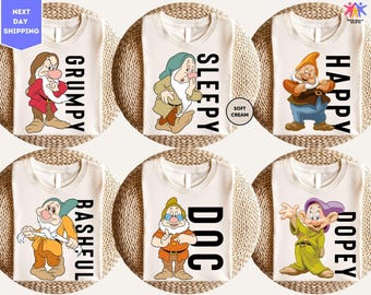 Snow White and Seven Dwarfs Shirt, Disney Family Matching Shirt, Disney Group Shirt, Snow White Shirt, Disney Birthday Shirt, 7 Dwarfs Shirt