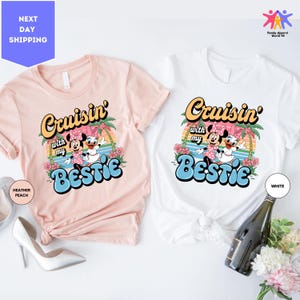 Disney Minnie Daisy zomershirt, Cruisin&#39; with my Bestie, zomer Disney Girls Cruise 2025-shirt, Disney Besties-shirt, Disney cadeau-shirt