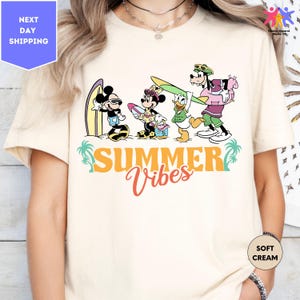 Chemise Disney Mickey et ses amis Summer Vibes, chemise Disney Beach Vacation, chemise voyage d'été, chemise assortie Disney Family Summer Vacation
