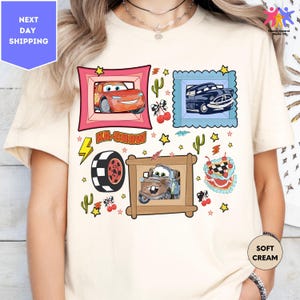 Coquette Bow Bracelet Disney Cars Shirt, Lightning McQueen Mater Doc Hudson Sally Carrera Birthday Cars Family Shirt, Disney Girl Trip Shirt