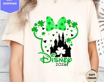 Camiseta Disney del Día de San Patricio 2026, camiseta con castillo de trébol de Mickey o Minnie, camiseta verde Disney, atuendo Disney para el Día de San Patricio