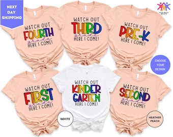 Shirt kleuterschool, terug naar school-shirt, meisje eerste dag van school, kleuterschool eerste leerjaar, shirt eerste dag van kleuterschool, terug naar school-T-shirt