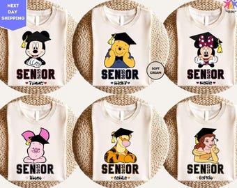 Custom Disney Senior 2025 Shirt, Graduation Mickey Friends Matching Shirt, Disney Grad Shirt, Class Of 2025 Shirt, School Graduation Gift