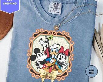 Comfort Colors Disney Locket Mickey and Friends Coquette Bow Shirts, Disneyland Disneyworld Family Shirt, Disney T-Shirt, Coquette Shirt