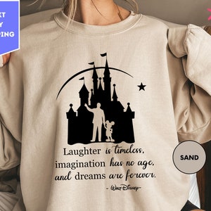 Felpa con cappuccio Walt e Mickey Partner Disney Castle, felpa con cappuccio Laughter Is Timeless Dreams Are Forever, felpa con cappuccio regalo Disneyland Trip