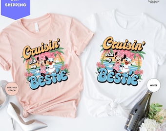 Disney Minnie Daisy Summer Shirt, Cruisin' with my Bestie, Summer Disney Girls Cruise 2025 Shirt, Disney Besties Shirt, Disney Gift Shirt