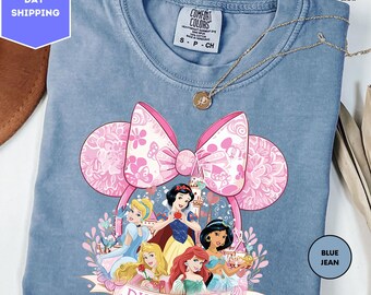 Comfortkleuren Disneyland prinses shirt, aquarel prinses shirt, Disney Trip T-shirt, Disneyworld prinses cadeau, shirt prinses kasteel