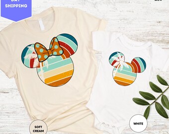 Mickey and Minnie Head Summer Shirt, Disney Summer Vacation Shirt, Disney World Shirt, Disney Family Matching Shirt, Summer Beach Shirt