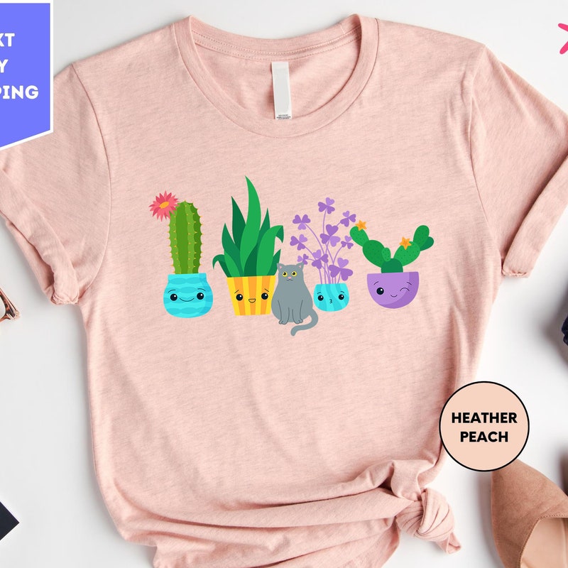 Zandrea | Women's Cute Succulent Plants Art Print Shirt main image 0