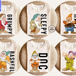 Shirt Sneeuwwitje en zeven dwergen, bijpassende shirt Disney familie, shirt Disney Group, shirt sneeuwwitje, shirt Disney verjaardag, shirt Disney 7 dwergen