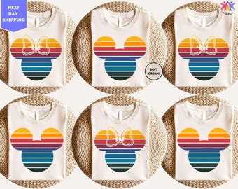 Disney Sunset Shirt, Colorful Mickey and Minnie Shirt, Sunset Mickey Shirt, Sunset Minnie Shirt, Disney Shirt, Matching Family Travel Shirt