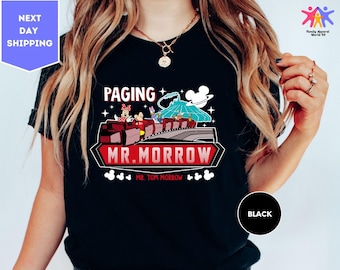 Disney Space Mountain Tomorrowland-T-shirt, vintage T-shirt Paging Mr Morrow Mickey & Friends, Magic Kingdom's Peoplemover-gezinsvakantie