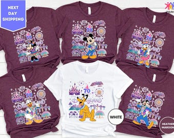 Shirt 70e verjaardag Disneyland, T-shirt Disneyland Resort, WDW-shirt familievakantie, bijpassende shirt Mickey & Co, shirt Magic Kingdom