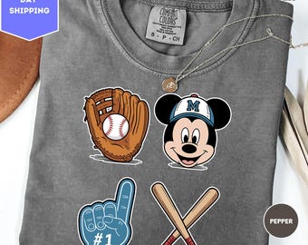 Comfort Colors Mickey Mouse Shirt, Mickey Baseball Shirt, Disney Vacation Shirt, Sport Mickey Shirt, Magic Kingdom Shirt, Disney Sport Shirt