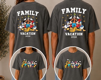 Retro Disney 2026 Family Vacation Shirt, Disneyworld Mickey &Friends Tee, Disney Family 2026 Shirt, Disney Matching Tee, Retro Trip Shirt
