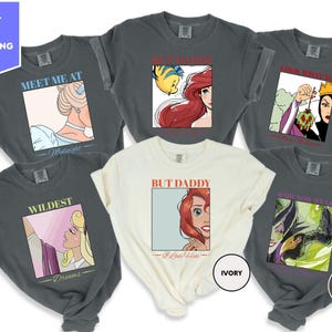 Comfort kleuren vintage Disney World shirt, Meet Me at Midnight Assepoester shirt, maar papa ik hou van hem shirt, shirt Disney-prinses personage
