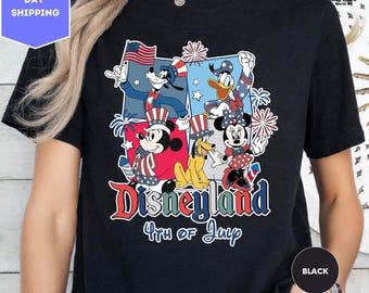 Disneyland 4 juli shirt, bijpassende Mickey & Friends patriottische shirt, Fourth of July shirt, Independence Day shirt, Disney USA shirt